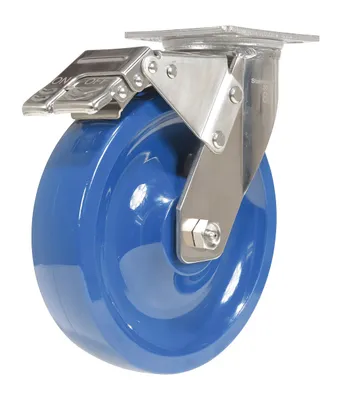 Vestil CST-F-SS-8X2SP-SWTB Solid Polyurethane Swivel With Total Brake Caster