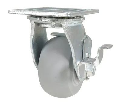 Vestil CST-F34-4X2DK-S Thermoplastic Rubber Swivel With Brake Caster