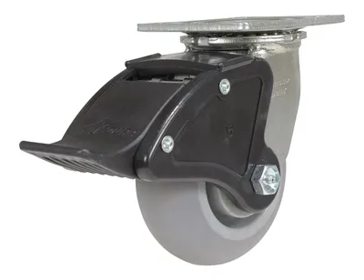Vestil CST-F34-5X2DK-SWTB1 Thermoplastic Rubber Swivel With Total Brake Caster