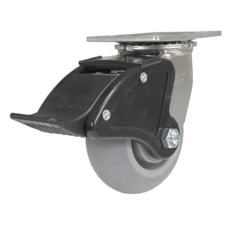 Vestil CST-F34-5X2DK-SWTB1 Thermoplastic Rubber Swivel With Total Brake Caster