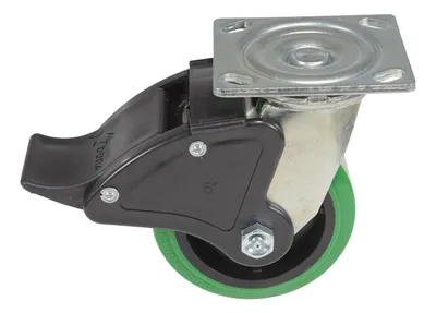 Vestil CST-F34-5X2DT-SWTB1 caster wheel shown from an alternate angle