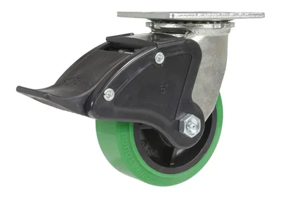 Vestil CST-F34-5X2DT-SWTB1 Polyurethane Swivel With Brake Caster
