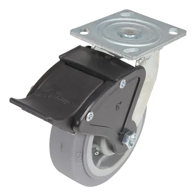 Vestil CST-F34-6X2DK-SWTB1 Thermoplastic Rubber Swivel With Total Brake Caster