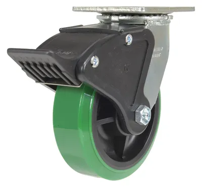 Vestil CST-F34-6X2DT-SWTB1 Polyurethane Swivel With Total Brake Caster