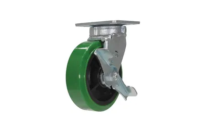 Vestil CST-F40-6X2DT-SWB Polyurethane Swivel With Brake Caster With Hub