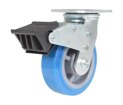 Vestil CST-KB-6X2PUP-SWTB caster wheel shown from an alternate angle