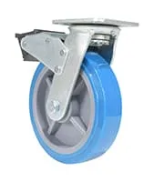 Vestil CST-KB-8X2PUP-SWTB caster wheel shown from an alternate angle