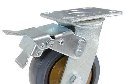 Vestil CST-KSM-5X2MR-SWTB Rubber Swivel With Total Brake Caster