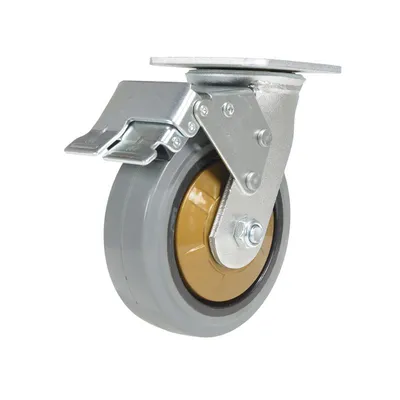 Vestil CST-KSM-6X2MR-SWTB Rubber Swivel With Total Brake Caster