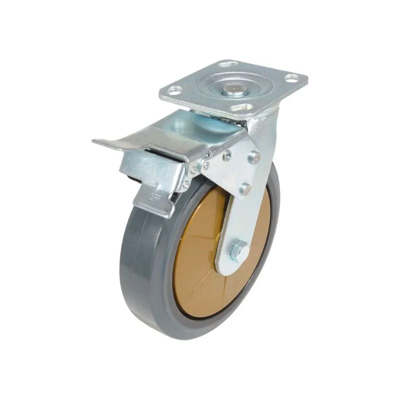 Vestil CST-KSM-8X2MR-SWTB Rubber Swivel With Total Brake Caster