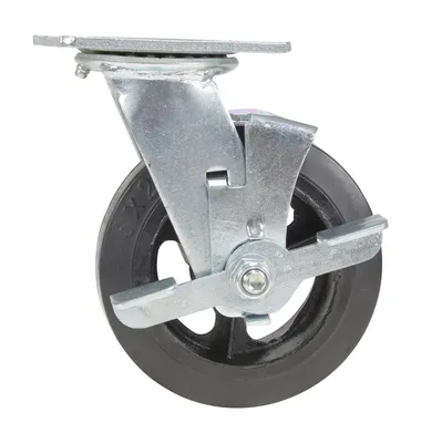 Vestil CST-MR-6X2-S-BR Mold-On-Rubber Swivel With Brake Caster 2