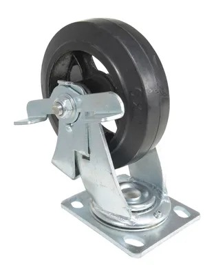 Vestil CST-MR-6X2-S-BR Mold-On-Rubber Swivel With Brake Caster 3