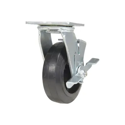 Vestil CST-MR-6X2-S-BR Mold-On-Rubber Swivel With Brake Caster