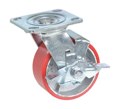 Vestil CST-PU-5X2-S-BR Polyurethane Swivel With Brake Caster 1