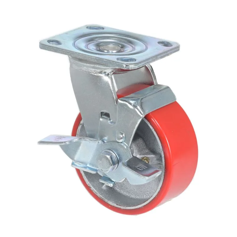 Vestil CST-PU-5X2-S-BR Polyurethane Swivel With Brake Caster
