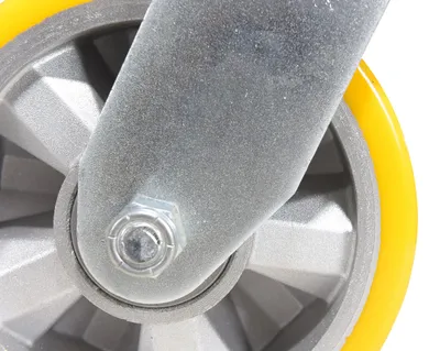 Vestil CST-PY-6X2PUA-S caster wheel shown from an alternate angle
