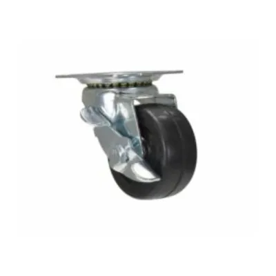 Vestil CST-VE-2X1RU-SWB Rubber Swivel With Brake Caster