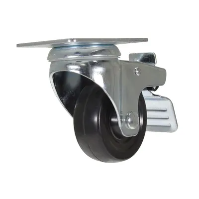 Vestil CST-VE-3X1RU-SWTB Rubber Swivel With Total Brake Caster