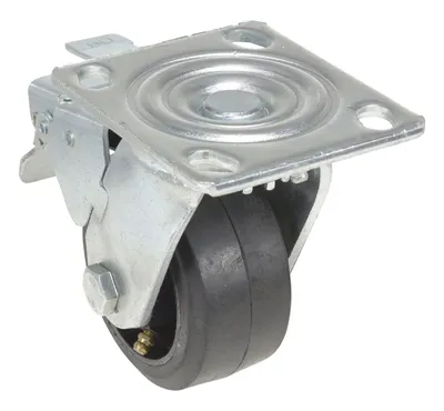 Vestil CST-VE-4X2MR-SWTB Rubber Swivel With Total Brake Caster 2