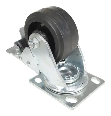 Vestil CST-VE-4X2MR-SWTB Rubber Swivel With Total Brake Caster 4