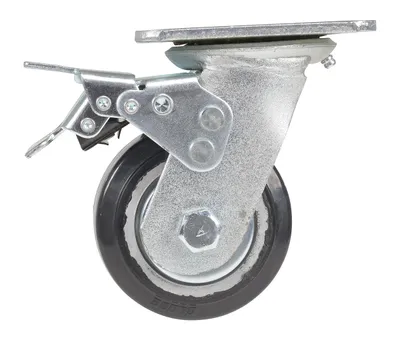 Vestil CST-VE-4X2MRA-SWTB Rubber Swivel With Total Brake Caster 3