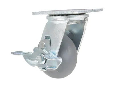 Vestil CST-VE-4X2TPR-SWB Thermoplastic Swivel With Brake Rigid Caster