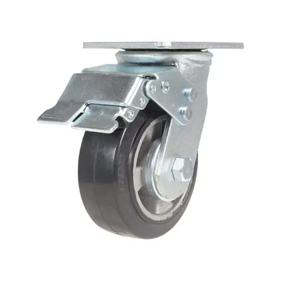 Vestil CST-VE-5X2MRA-SWTB Rubber Swivel With Total Brake Caster