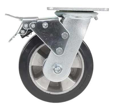 Vestil CST-VE-6X2MRA-SWTB Rubber Swivel With Total Brake Caster