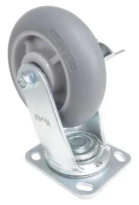 Vestil CST-VE-6X2TPR-SWB Thermoplastic Rubber Swivel With Brake Caster 4