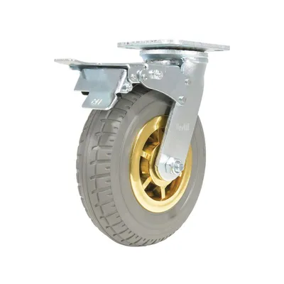 Vestil CST-VE-8X2FF-SWTB caster wheel shown from an alternate angle