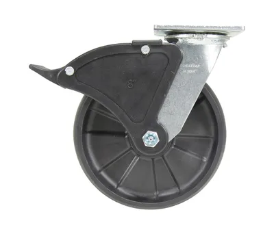 Vestil CST-VE-8X2GFN-SWTB caster wheel shown from an alternate angle