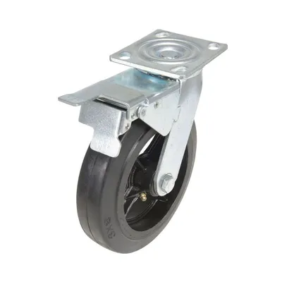 Vestil CST-VE-8X2MR-SWTB Rubber Swivel With Total Brake Caster