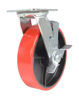 Vestil CST-VE-8X2PU-SWB Polyurethane Swivel With Brake Caster
