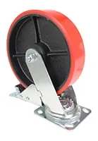 Vestil CST-VE-8X2PU-SWTB caster wheel shown from an alternate angle