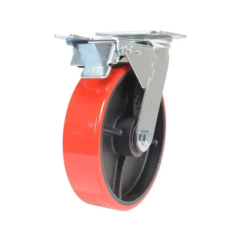 Vestil CST-VE-8X2PU-SWTB Polyurethane Swivel With Total Brake Caster