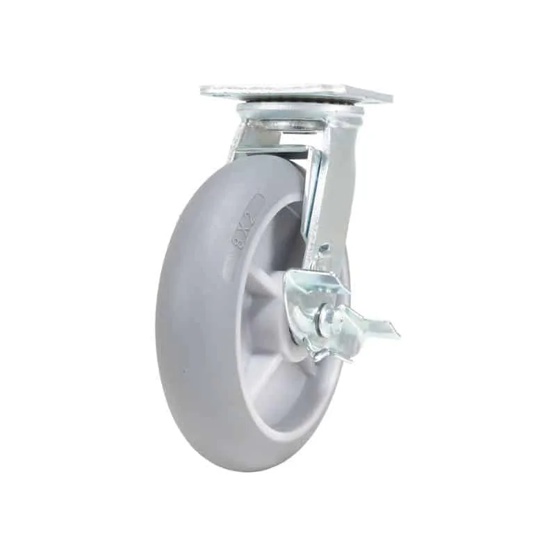Vestil CST-VE-8X2TPR-SWB Thermoplastic Rubber Swivel With Brake Caster