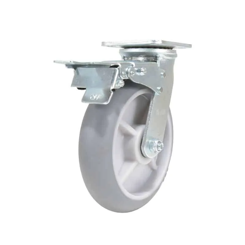 Vestil CST-VE-8X2TPR-SWTB Thermoplastic Rubber Swivel With Total Brake Caster