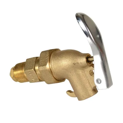 Vestil DFT-ADJ Brass Manual Drum Faucet with Spring Loaded Handle