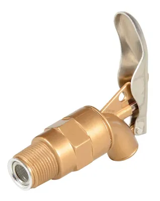 Vestil DFT-AS-SC Brass Plated Zinc Manual Drum Faucet with Lockable Handle 2