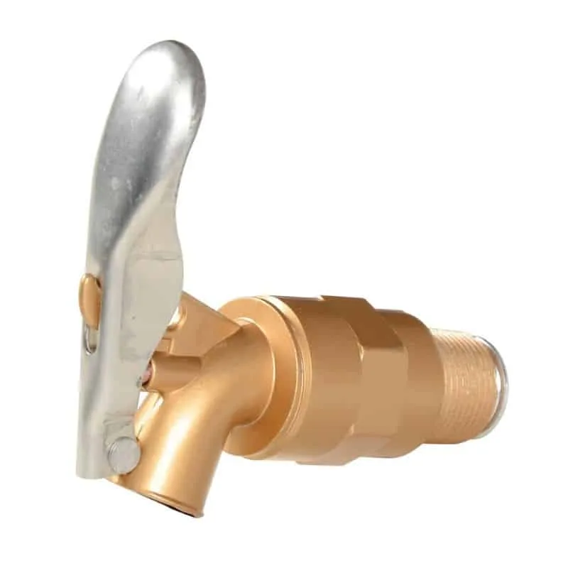 Vestil DFT-AS-SC Brass Plated Zinc Manual Drum Faucet with Lockable Handle (1)