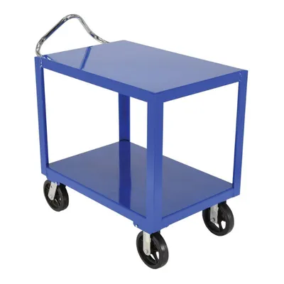 Vestil DH-MR2-2436 Steel Platform Ergo Handle Cart with Mold-On-Rubber Casters