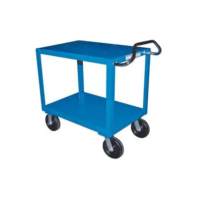Vestil DH-PH4-2436 Steel Platform Heavy Duty Ergo Handle Cart with GFN Casters