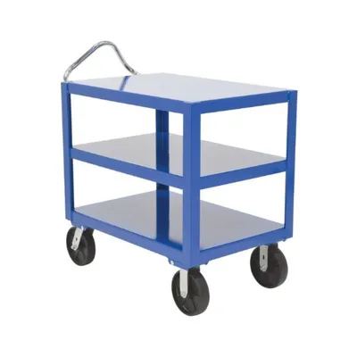 Vestil DH-PH4-3060-3 Heavy Duty 3 Shelf Ergo Handle Cart with GFN Casters