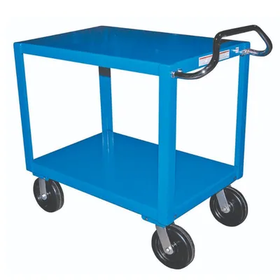 Vestil DH-PH4-3460 Steel 34 In. x 60 In. Platform Heavy Duty Ergo Handle Cart with GFN Casters
