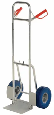 Vestil DHHT-250A-FD-UB Aluminum Fold Down Hand Truck with Blue Flat-Free Urethane 2