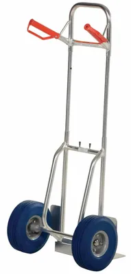 Vestil DHHT-250A-FD-UB Aluminum Fold Down Hand Truck with Blue Flat-Free Urethane 4