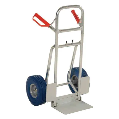 Vestil DHHT-250A-FD-UB Aluminum Fold Down Hand Truck with Blue Flat-Free Urethane
