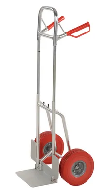 Vestil DHHT-250A-FD-UR Aluminum Fold Down Hand Truck with Red Flat-Free Urethane