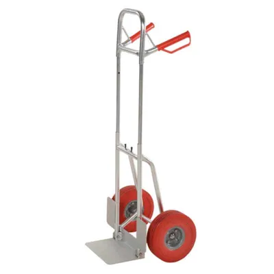 Vestil DHHT-250A-FD-UR Aluminum Fold Down Hand Truck with Red Flat-Free Urethane
