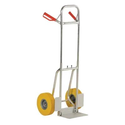Vestil DHHT-250A-FD-UY Aluminum Fold Down Hand Truck with Yellow Flat-Free Urethane